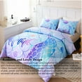 thumbnail image 4 of URBONUR Mermaid Bedding Sets Twin, 3 Pcs Glitter Fish Scale Kids Comforter Set for Girls, Aqua Blue Rainbow Bedding Comforter Set with Pillowcases for Kids Teens, 4 of 10