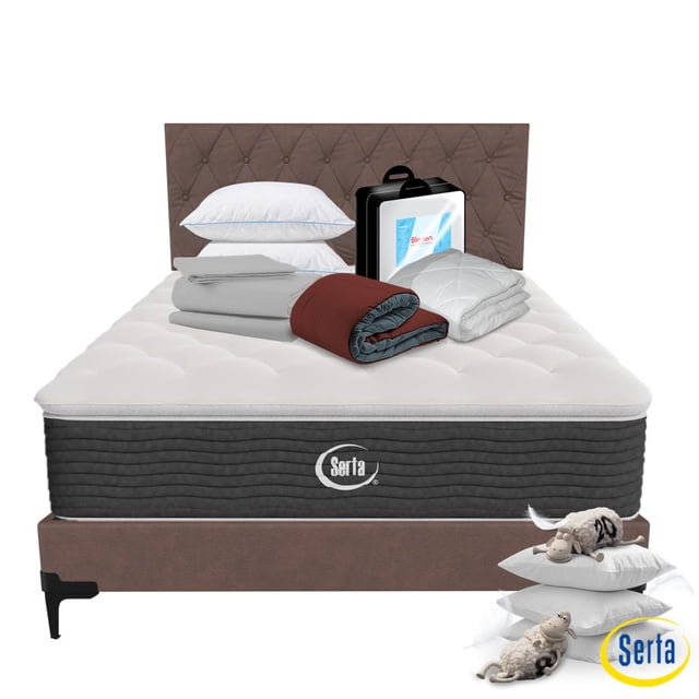 Colchón Individual Preston + Set de Cama Serta Perfect Dream Perfect Sleeper