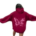 thumbnail image 5 of Womens Oversized Hooded Sweatshirt Pink Ribbon Graphic Long Sleeve Cancer Awareness Hoodies Fall Fashion Tops 2025, 5 of 5
