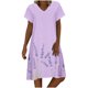 thumbnail image 1 of Vestidos casuales de verano para mujer Vestido suelto de manga corta con estampado floral de playa con cuello en V para mujer Pompotops ghjkhdj13455, 1 of 5