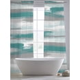 thumbnail image 5 of Blue Gray Stripes Sheer Curtains 108 Inch Length 2 Panels Set Window Treatments, Watercolor Modern Abstract Minimalist Rod Pocket Semi Curtains for Living Room/Bedroom/Kitchen Décor, 104"W x 108"L, 5 of 7