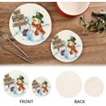 thumbnail image 3 of SKYSONIC Watercolor Winter Snowman Pot Holders Trivets, 2 Pcs Heat Resistant Trivets,Snowscape Bird Cotton Thread Weave Mats for Hot Pads Pans Pot Bowl Teapot for Kitchen Decor, 3 of 7