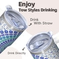 thumbnail image 4 of Bohemian Design 20oz Tumbler with Lids & Straws, Stainless Steel Insulated Travel Mug, Double Wall Vacuum Cup, Leakproof Thermal, 4 of 5