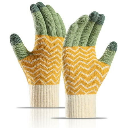 

Warm Gloves Gloves Winter Gloves Working Gloves for Men Work Gloves Men Cloth Mens Gloves Women s Thickened Warm Knitted Touch Screen Riding Gloves Yellow One Size