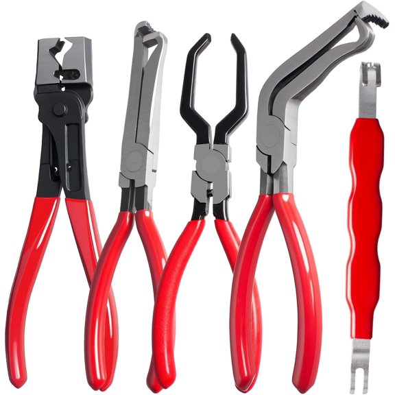 5 Pieces Electrical Disconnect Pliers for Cars, Automotive Electrical Plug Connector Disconnect Tool and Connector Separator and Hose Clamp Pliers