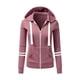 thumbnail image 2 of Sudadera con capucha con bolsillos con cremallera Estampado con cremallera Sudadera con capucha de poliéster de manga larga Tops para deporte - gris Rosado Yinane Sudadera con capucha, 2 of 8