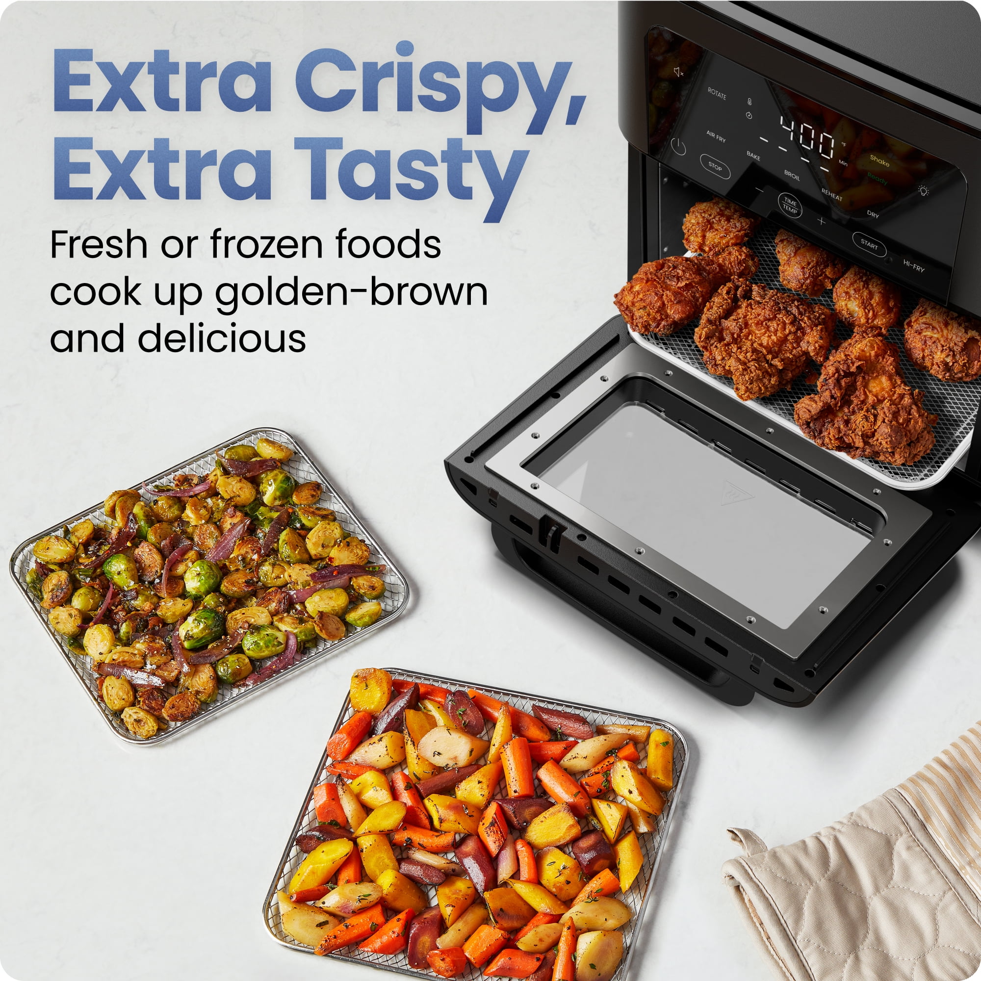 Chefman 14-Quart Multifunctional Air Fryer+ with 5 Cooking Functions – Black