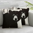 thumbnail image 3 of Qinduosi  Throw Pillow Cover Don't Wake The Bear  Inch Portrait Cool Animal Funny Quote Black White Square Pillow Case Cushion Cover for Home Car Decorative  Linen, 3 of 5