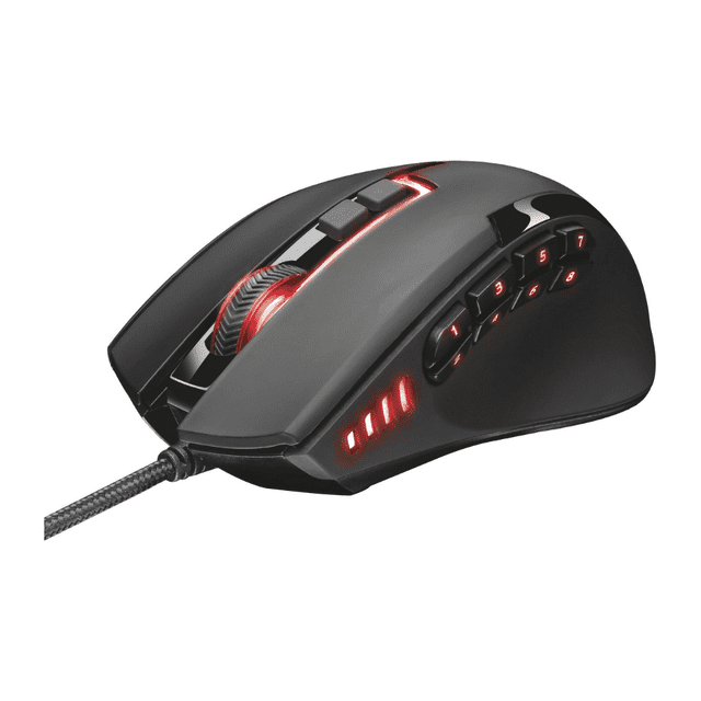 Ratón para juegos Trust GXT 164 Sikanda Gaming Mouse Black Sik MMO