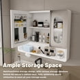 thumbnail image 6 of Wohh 35"x 28" Bathroom Medicine Cabinet Mirror with LED, Anti-Fog, Touch Control Vanity Storage, 3-Color Adjustable Lighting, Aluminum Alloy Wall Mount Shower Makeup Mirror, 6 of 10