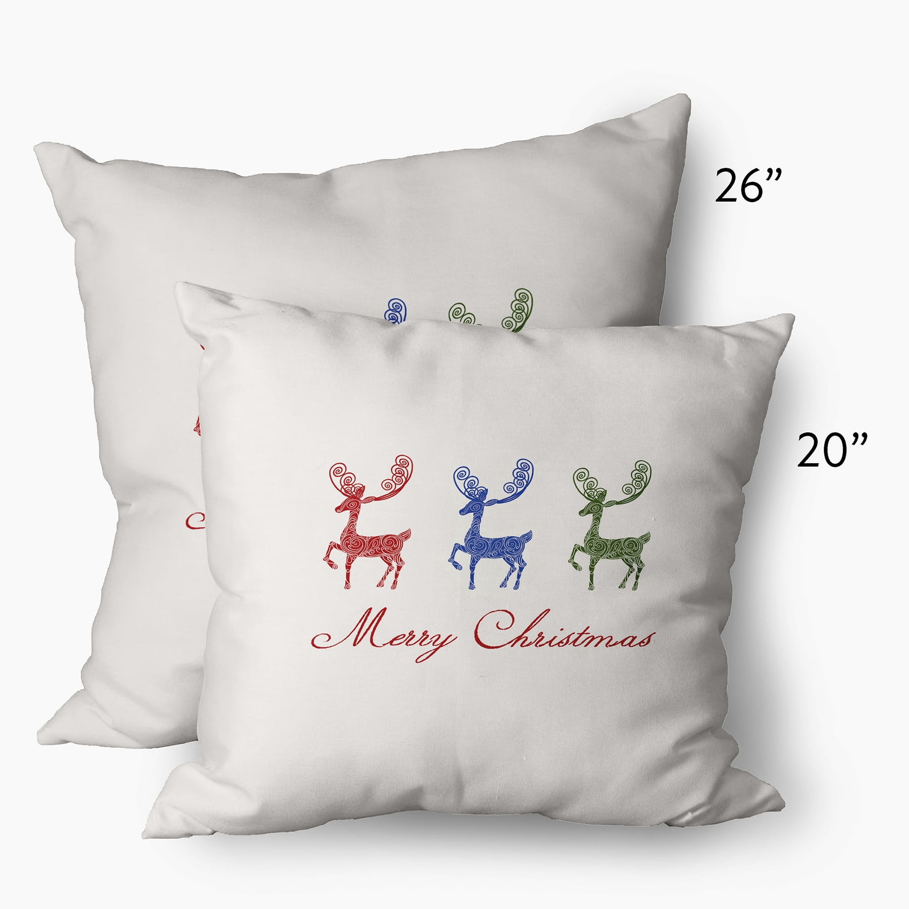 Simply Daisy 14" x 20" Merry Christmas Reindeer Outdoor Throw Pillow