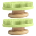thumbnail image 2 of Washranp 2Pcs Soft Silicone Body Scrubber Shower Brush,Bamboo Handheld Cleansing Massage Skin Brush Gentle Exfoliating and Lather Well, 2 of 5