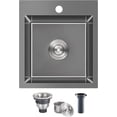 thumbnail image 2 of Drop-in Kitchen Sink Single Bowl  Stainless Steel Kitchen Sink Handmade  Inches Deep Top-Mount Kitchen Sink with Hole, 2 of 6