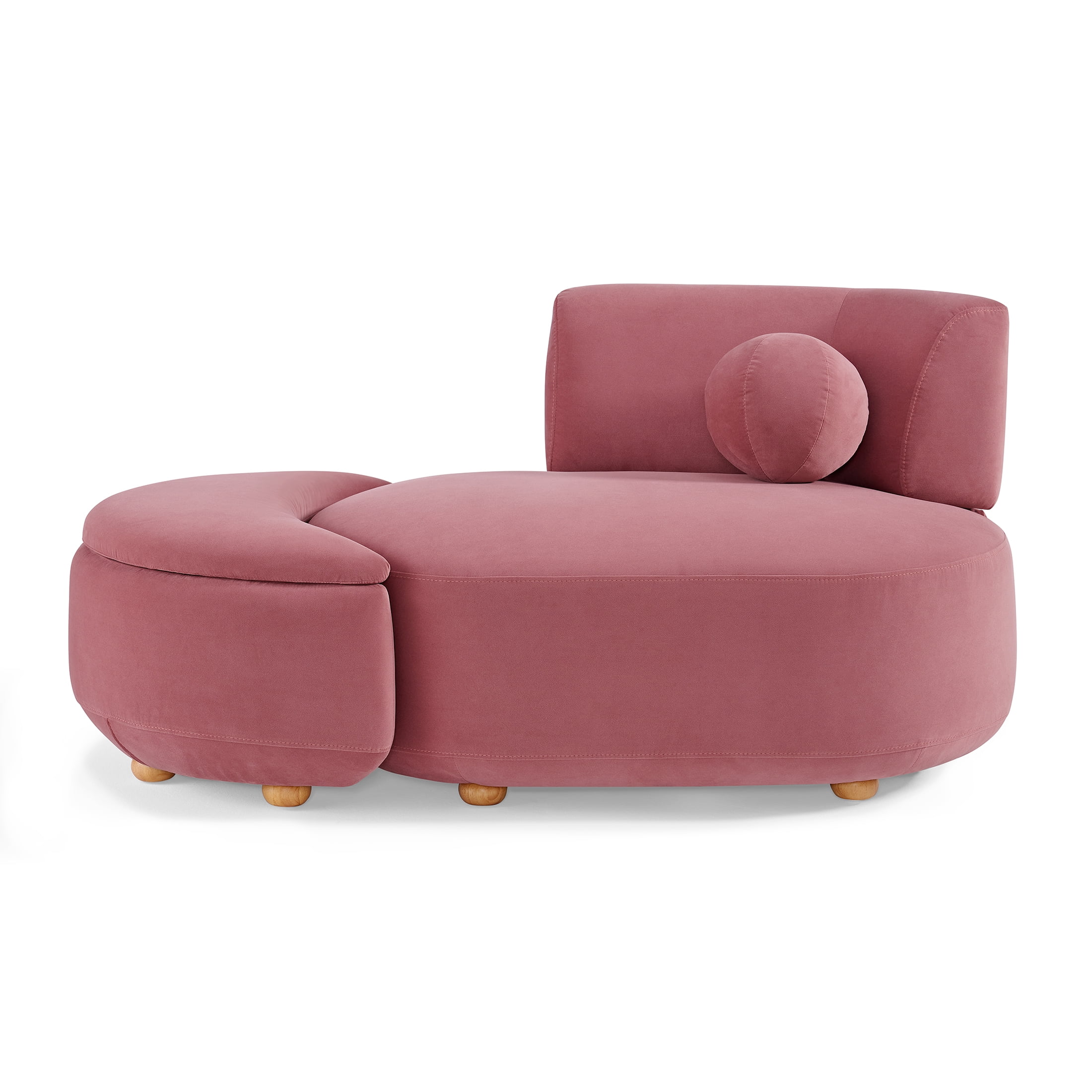 Better Homes & Gardens Juliet Modern Velvet Chaise & Storage Ottoman, Rose