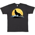 thumbnail image 3 of Inktastic Wolf Wilderness Mountains Moon T-Shirt, 3 of 5