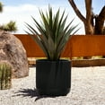 thumbnail image 5 of LuxenHome 14.8-Inch Round Black Stripes MgO Planter, 5 of 5