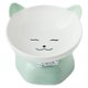 thumbnail image 1 of Cuenco de Comida para Gatos de Cerámica Zhivalor Gato Sonriente Boca Redonda Verde, 1 of 6