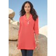 thumbnail image 3 of Roaman's Women's Plus Size Knit Thermal Shawl Collar Top – Long Sleeve, 3 of 3