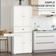 thumbnail image 3 of HOMCOM 72" Freestanding Kitchen Pantry Cabinet, Tall Storage Cabinet with 4 Doors, Drawer and Adjustable Shelves for Dining Room, White, 3 of 9
