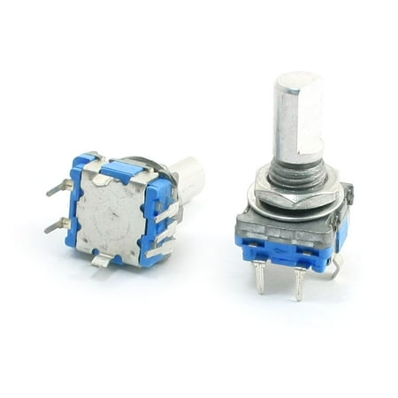 

2 Pcs 5-Pin 6mm Dia Shaft 7mm Thread Rotary Encoder w ON/OFF Switches