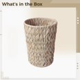 thumbnail image 5 of Wicker Trash Can,Small Waste Basket,Plastic Bathroom Trash Can for Home Office,Kitchen,Living Room,Faux Wicker Waste Baskets,7.5 x 11 in(Milk White), 5 of 5
