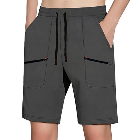 Men s 7 Quick Dry Stretch Long Golf Hiking Shorts for Running Fishing and Outdoor Adventure with Zipper Pockets Gray