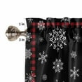 thumbnail image 5 of Black Snowflake Christmas Kitchen Curtain 2 Panels Tiers Curtains 45 Inch Length, Xmas Red Plaid Curtains Rod Pocket Curtains Window Drapes Treatment Window Cafe Curtains, 5 of 5