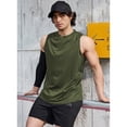 thumbnail image 3 of Y.F.H sunbest Men's Army Green Gym Tank Top Workout Muscle Sleeveless Shirts for Fitness Training Dry Fit Lightweight,2XL, 3 of 5