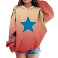 thumbnail image 4 of Hoodie for Teen Girls Gradient Color Star Graphic Printed Hooded Sweatshirt Oversized Long Sleeve Casual Pullover Cute Comfy Outwear Sport Trendy Y2K Jackets 4-14 Years Tween, 4 of 7
