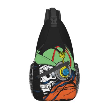 LZQPOEAS Sugar Skulls Crossbody Sling Backpack For Women & Men - Water-Resistant Daypack With Multiple Pockets For Hiking, Travel, Cycling & Daily Use (Black)