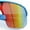 Blue - Orange Mirror, variant on Mens Oversized Color Mirror Shield MTB Half Rim Sport Plastic Sunglasses Blue - Orange Mirror