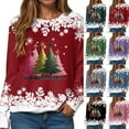 thumbnail image 4 of TTUHYWXI Christmas Sweatshirts for Women 2025 Xmas Tree Graphic Fall Wimter Clothes Crewneck Pullover Long Raglan Sleeve Top (Grey, L), 4 of 9