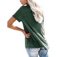 thumbnail image 3 of Capreze Women Short Sleeve Henley V Neck T Shirts Casual Plain T Shirts, 3 of 4