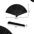 thumbnail image 2 of Abanico plegable negro de estilo clásico, tela de seda, costillas de bambú, lomos de mano/abanico plegable español para boda, recuerdo de fiesta, rendimiento, 2 of 5