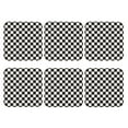 thumbnail image 2 of Fuzoiu Black and White Checkerboard Print Leather Coasters Set,Drink Coasters Set of 6,for Tabletop Protection, Durable PVC Coasters,Home Décor and Housewarming Gift,Square, 2 of 7