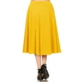 thumbnail image 2 of Women's A-Line Pleats High Waist Elastic Band Comfy Solid Midi Skirt S-3XL, 2 of 4
