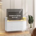 thumbnail image 7 of Faitaliicy 6 Drawers Dresser Wooden Dresser For Bedroom With Led Light & Charging Station Modern Chest Of Wide Drawers With 2-Tier Open Shelves Hallway TV Stand For Living Room Entryway Nursery, 7 of 7