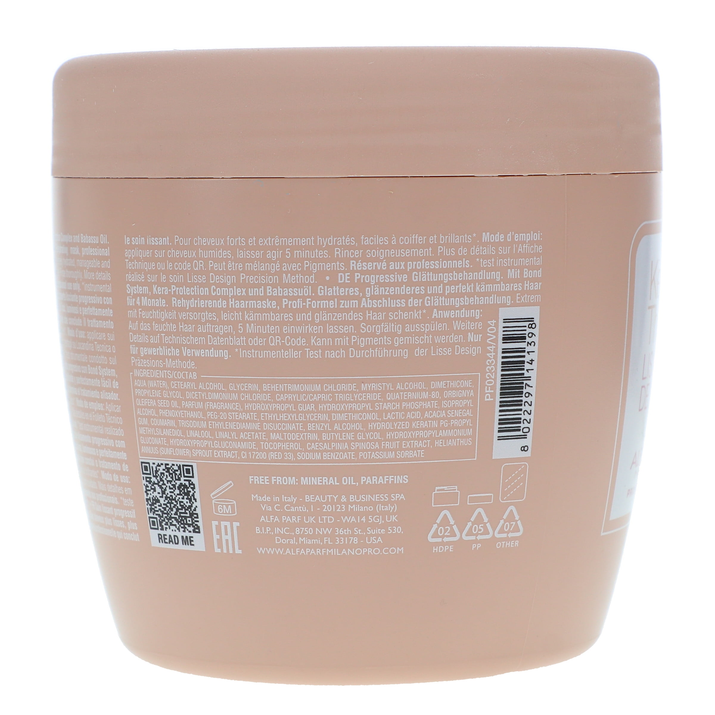 Alfaparf Milano Keratin Therapy Lisse Design Rehydrating Mask 16.8 oz