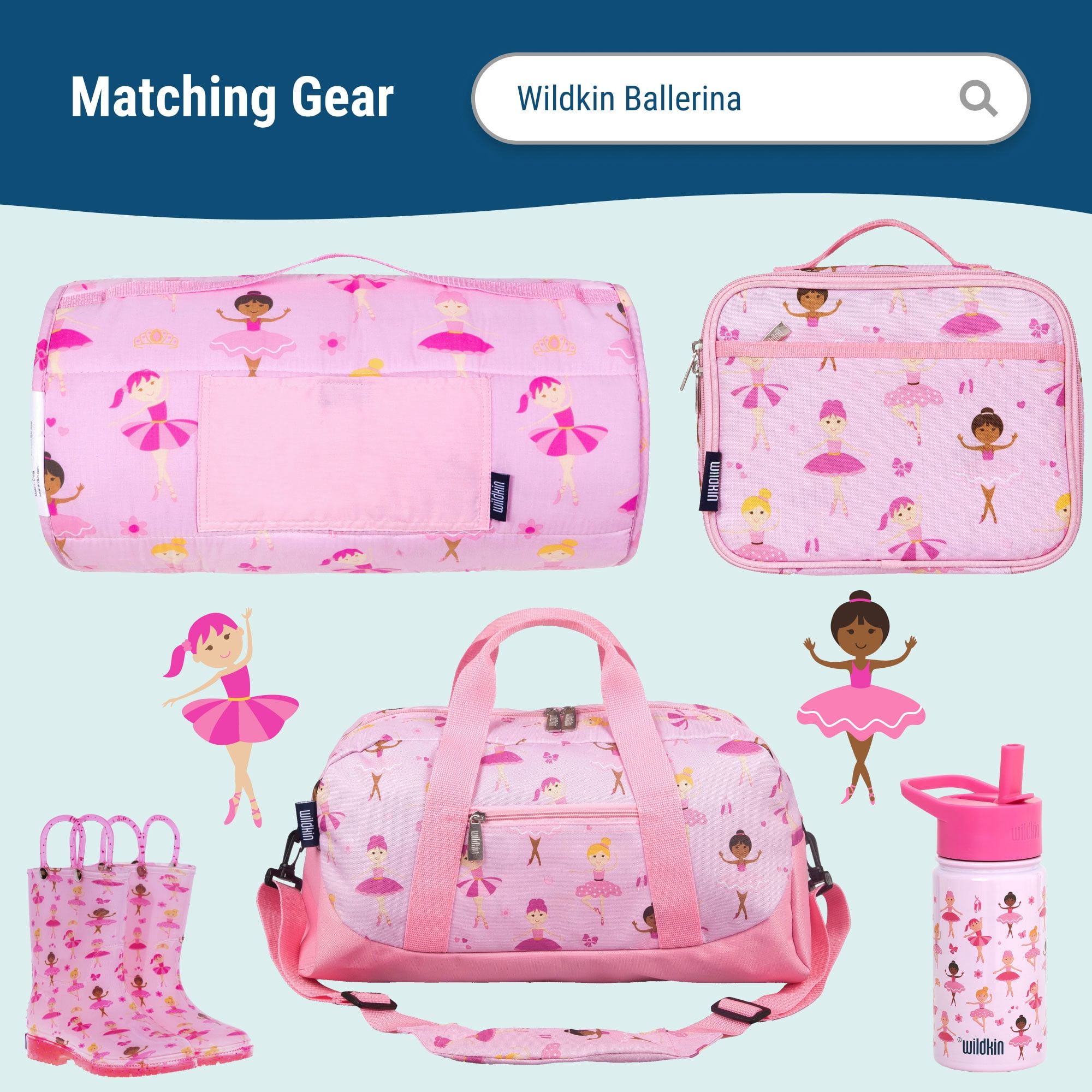 Wildkin Kids 15 Inch School and Travel Backpack for Boys and Girls (Ballerina Pink)