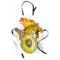 thumbnail image 1 of Dragon Apron Legendary Creature with Royal Shield Hero Knight Medieval Times Print, Unisex Kitchen Bib Apron with Adjustable Neck for Cooking Baking Gardening, Marigold Pistachio Green, by Ambesonne, 1 of 3