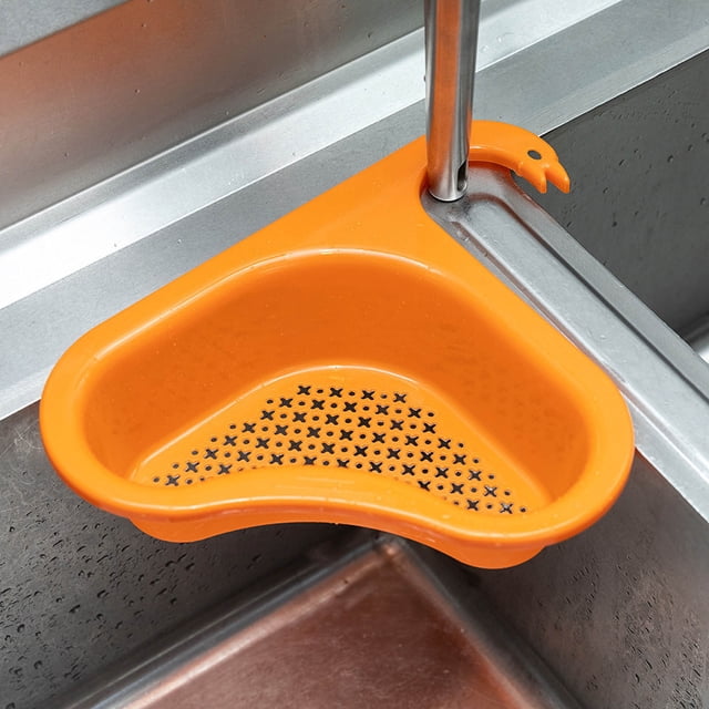 Faucet Hanging Filter Basket,Faucet Hanging Filter Basket for Kitchen Sink,Kitchen Sink Drain Basket Swan Drain Rack,Hanging Basket,Multifunctional Kitchen Triangular Sink Food Catcher Filter