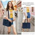 thumbnail image 5 of Gocvo Canvas Tote Bag for Women, Large Multi-Pocket Shoulder Handbag, Crossbody Messenger Bag, Dark Blue, 5 of 7