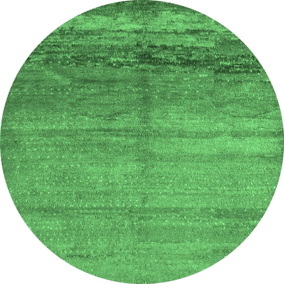 Ahgly Company Indoor Round Abstract Emerald Green Contemporary Area Rugs, 6' Round