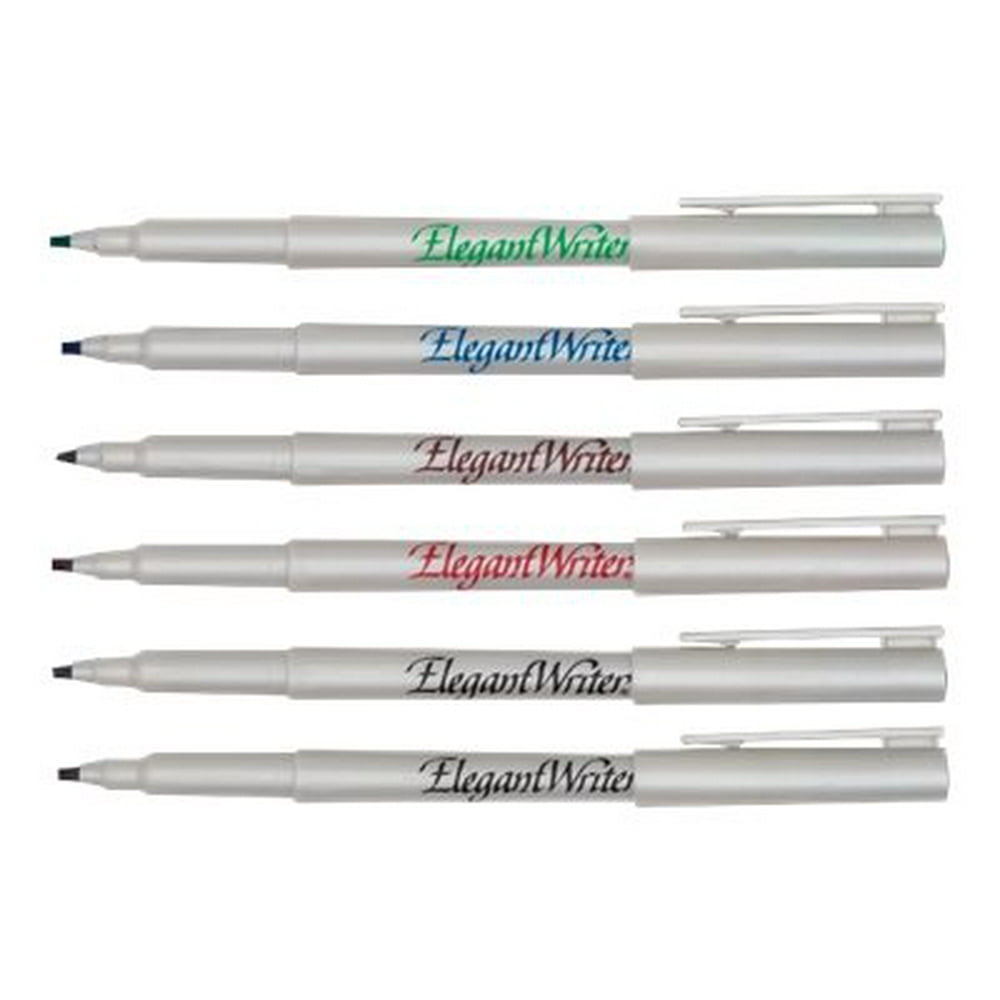 Speedball Elegant Writer Marker black, red, blue, green, brown 3