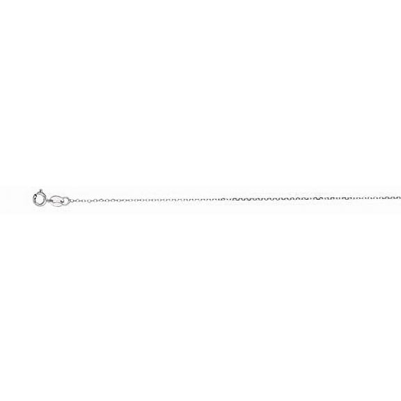 JewelStop 14k White Gold 0.9mm Diamond-Cut Classic Cable Chain, Spring Ring Clasp - 18 inches