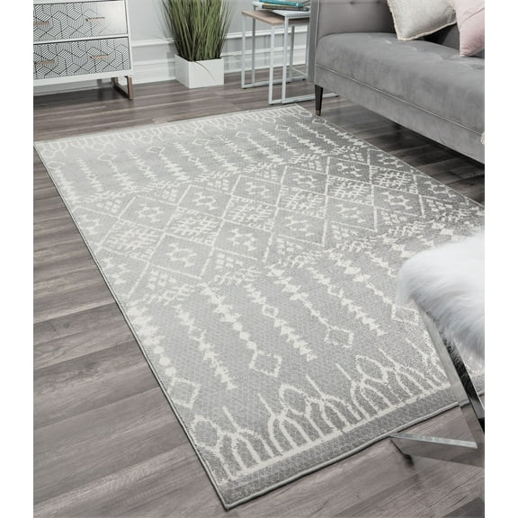 Rugs America Gallagher GL10A Grey Diamond Vintage Transitional Area Rug, 2'6"x4'