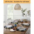 thumbnail image 5 of 15 Inch Round Placemats Set of 4, Black Geometric Non Slip Heat Insulation PP Table Mats, Modern Sage Green White Striped Art Washable Place Mats for Kitchen Dining Party Table Decor, 5 of 7