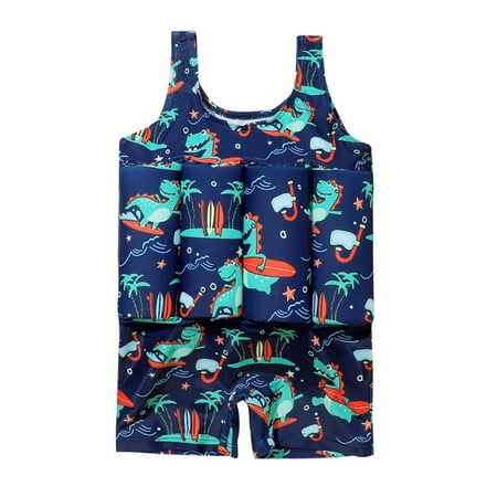 

GYRATEDREAM 2-6Y Kid Boy Girl Cute Dinosaur Fox One Piece Sleeveless Float Suit Swimsuit Buoyancy Swimwear