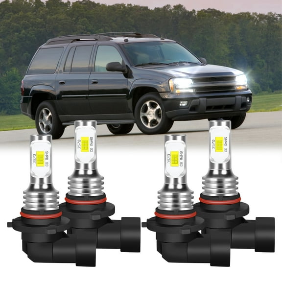 RXTSQI 9005 9006 Led Headlight Bulbs for Chevy Trailblazer 2002-2009 hi/lo beam 6000k white