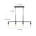 thumbnail image 3 of LNC 4-Lights Rustic Farmhouse Matte Black Linear Kitchen Island Lighting for Chandelier, 3 of 10